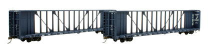 Pre-Owned 932-24129 72' Centerbeam Flat Car SSAM/WC Blue - 2-Pack