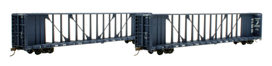 Pre-Owned 932-24129 72' Centerbeam Flat Car SSAM/WC Blue - 2-Pack