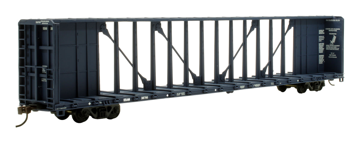 Pre-Owned 932-24129 72' Centerbeam Flat Car SSAM/WC Blue - 2-Pack