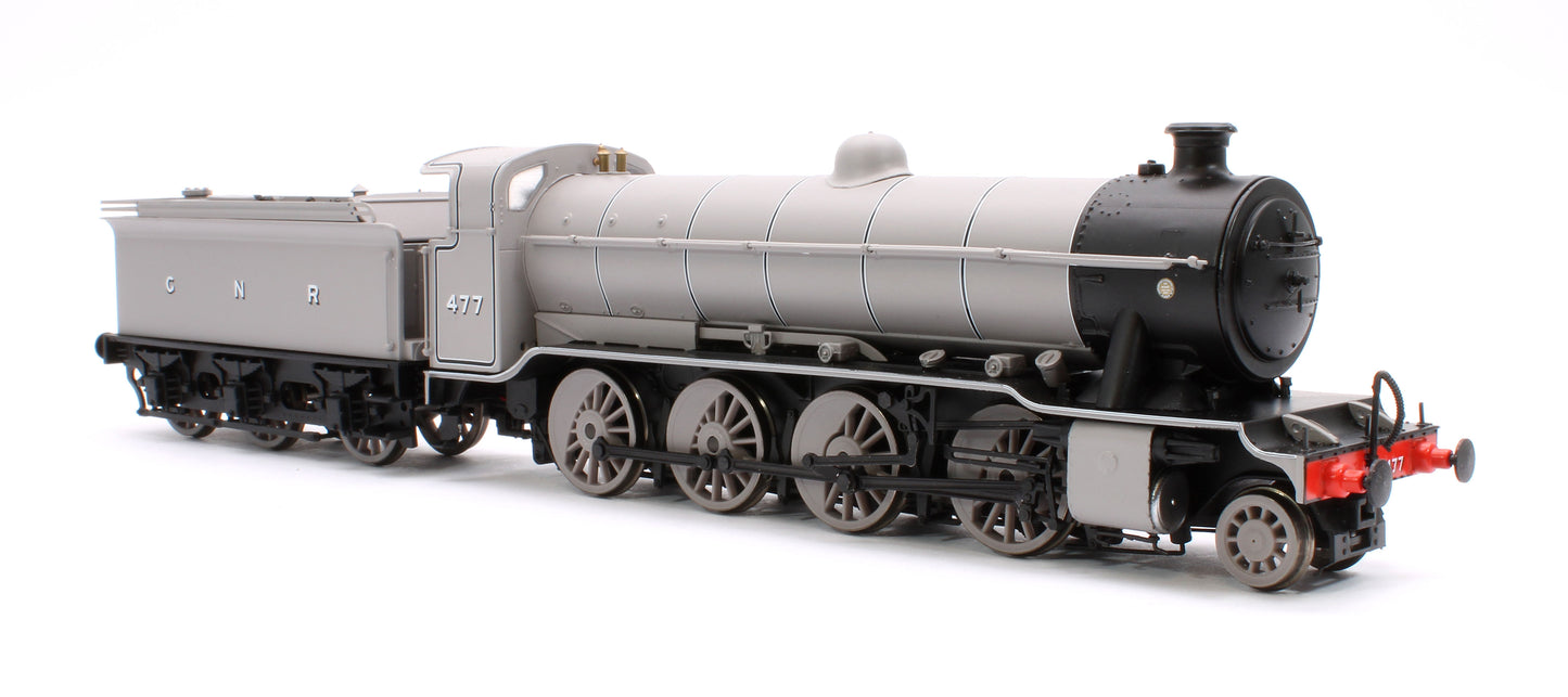 Class O2/1 'Tango' GNR lined grey No. 477 with low running plate, GN cab and tender, tall chimney