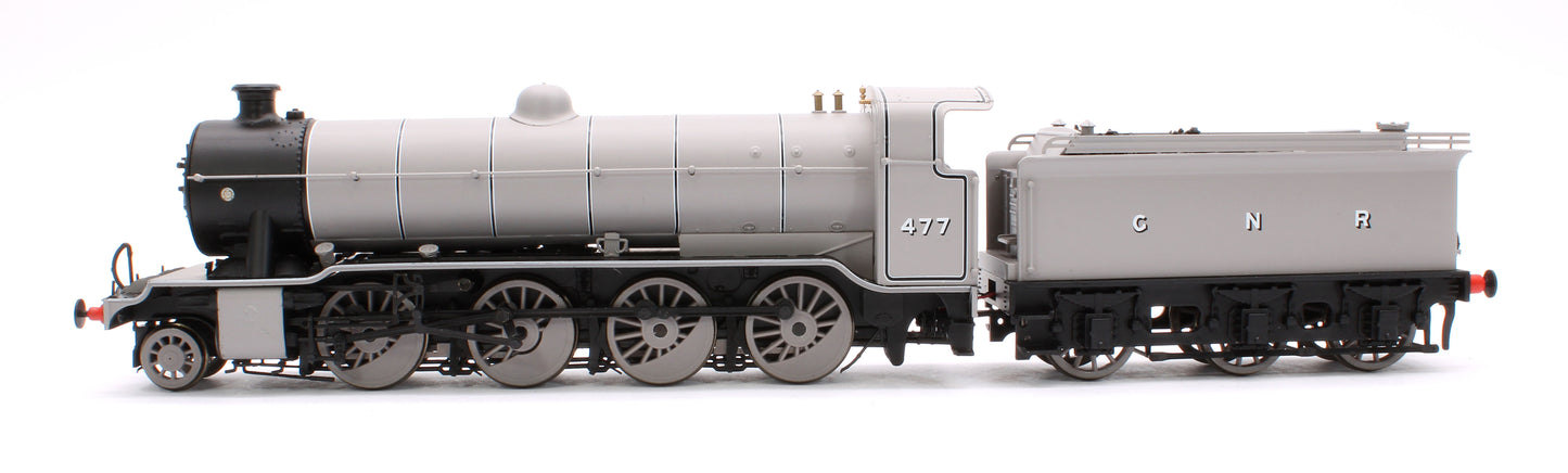 Class O2/1 'Tango' GNR lined grey No. 477 with low running plate, GN cab and tender, tall chimney