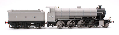 Class O2/1 'Tango' GNR lined grey No. 477 with low running plate, GN cab and tender, tall chimney