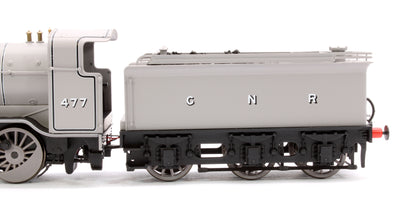 Class O2/1 'Tango' GNR lined grey No. 477 with low running plate, GN cab and tender, tall chimney