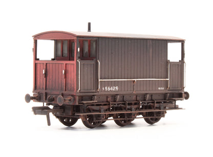 Pre-Owned 931007 SECR 6 Wheel Brake Van No. S55429, SR brown with red ends (BR lettering) - Custom Weathered