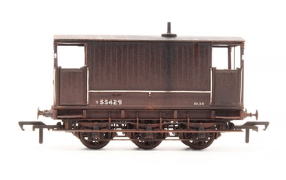 Pre-Owned 931007 SECR 6 Wheel Brake Van No. S55429, SR brown with red ends (BR lettering) - Custom Weathered