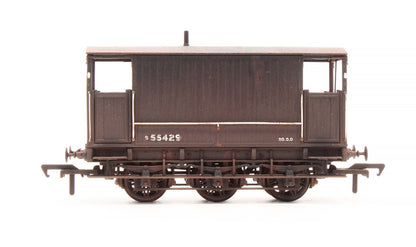 Pre-Owned 931007 SECR 6 Wheel Brake Van No. S55429, SR brown with red ends (BR lettering) - Custom Weathered