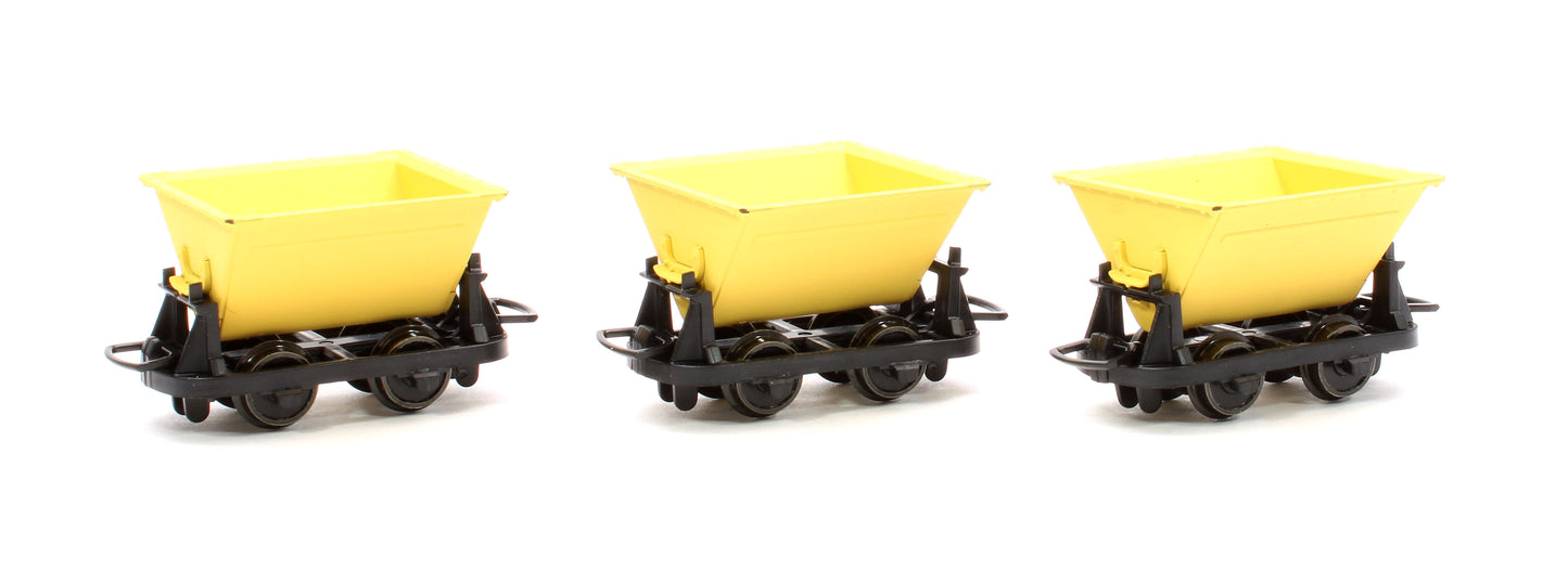 Pack of 3 Hudson "Rugga" V-Skip Wagons - Yellow