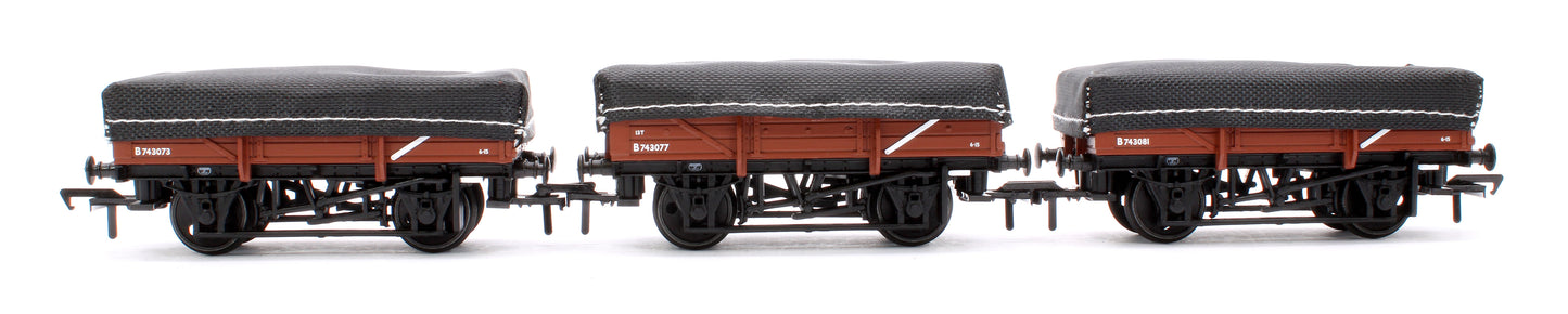 5 Plank China Clay 3-Wagon Pack BR Bauxite (Early) with Tarp. Covers