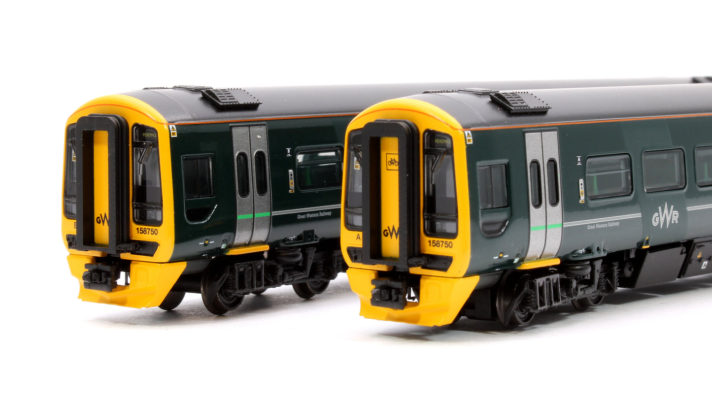 Class 158 2-Car DMU 158750 GWR Green (FirstGroup)