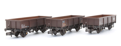 Pre-Owned MTV Aggregate Wagon BR Freight Brown (Stone Traffic) #B390012, B390016 and B390031 - Triple Pack - Custom Weathered