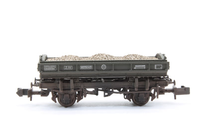 Pre-Owned 14T 'Mermaid' Side Tipping Ballast Wagon BR Departmental Olive Green No. DB989394 - Custom Weathered
