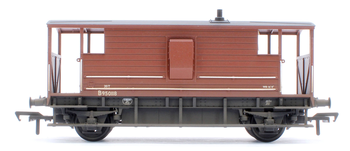 Pre-Owned LMS 20T Brake Van BR Bauxite (Early) No. B950118 - Weathered
