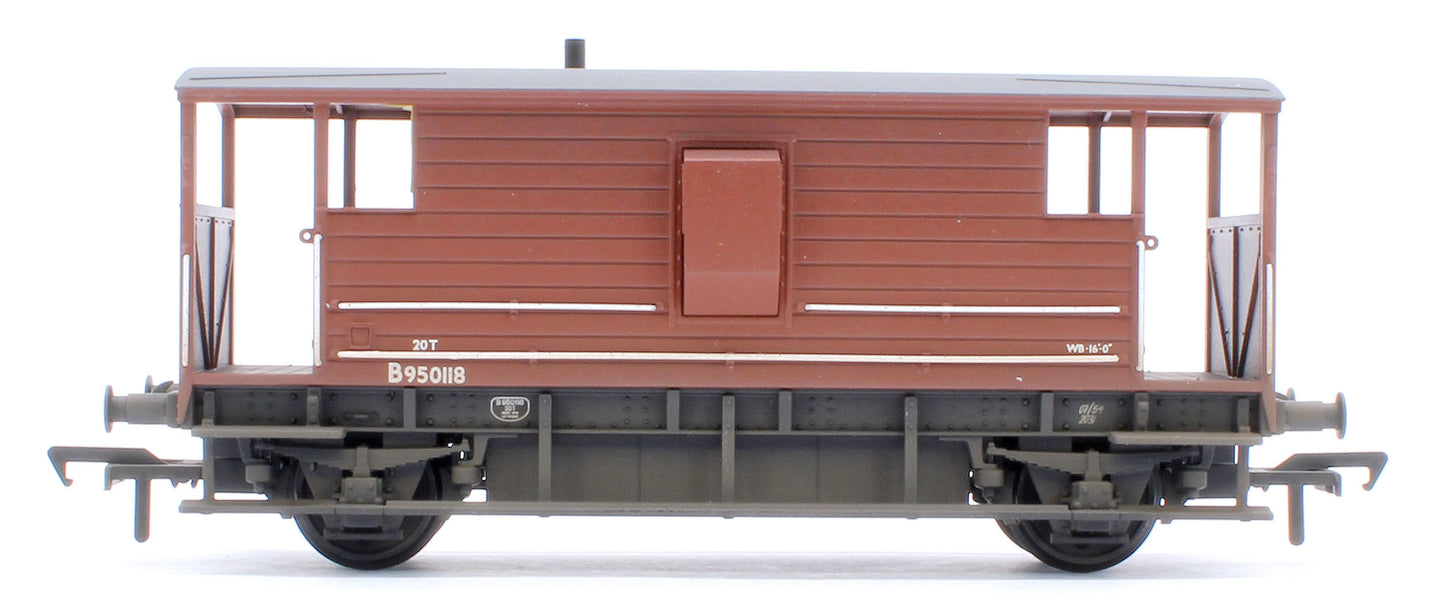 Pre-Owned LMS 20T Brake Van BR Bauxite (Early) No. B950118 - Weathered