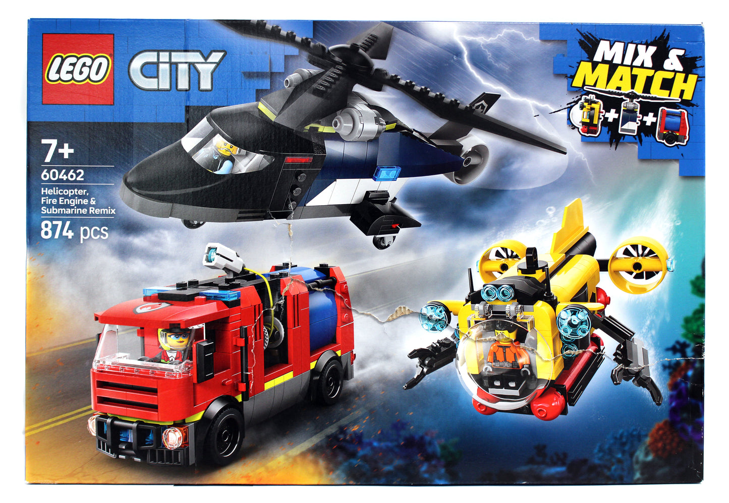 60462 Lego City Helicopter, Fire Truck & Submarine Remix - 60462 - Damaged Box