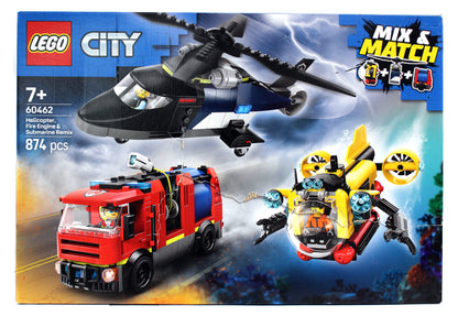 60462 Lego City Helicopter, Fire Truck & Submarine Remix - 60462 - Damaged Box