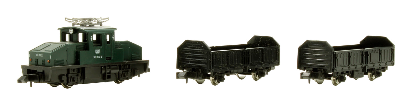 Pre-Owned K105006 DB Green Class BR 169 Electric Locomotive Freight Train Set with 2 Wagons