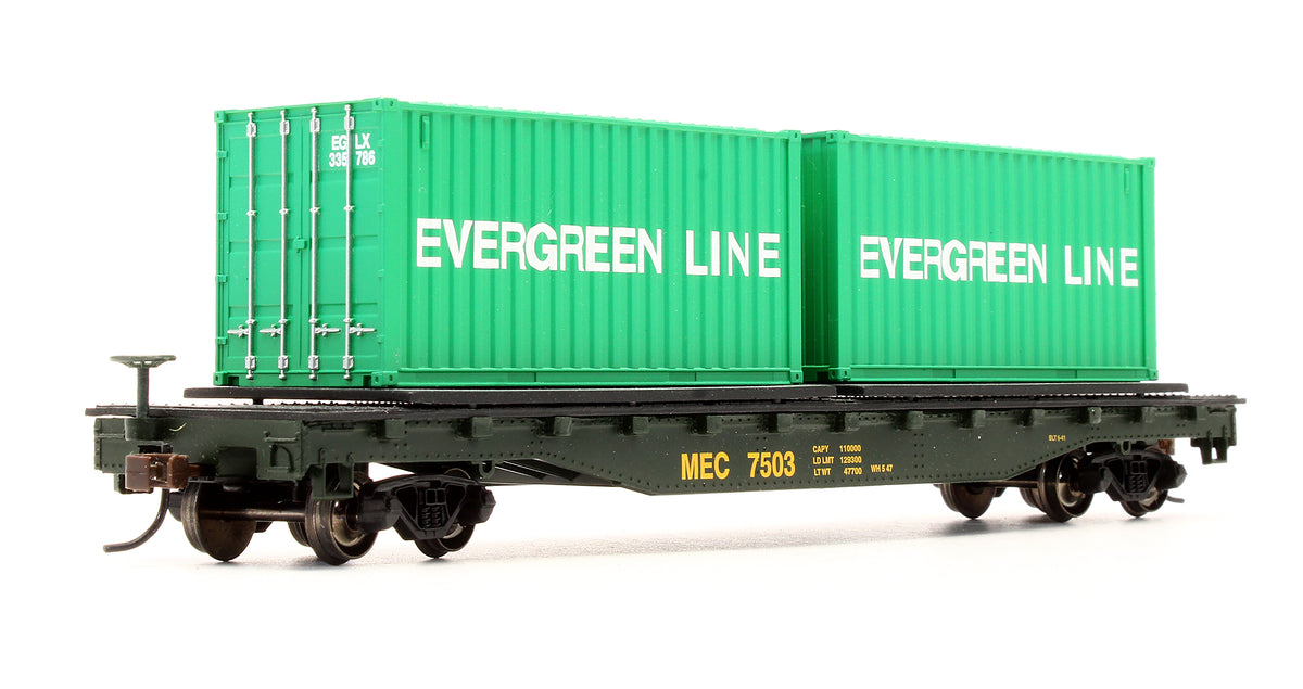 Pre-Owned 18901 Flat Car With Container Load Maine Central - Road #7503