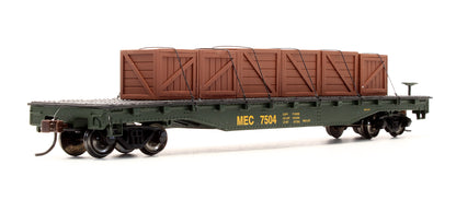Pre-Owned 18902 Flat Car With Crated Load Maine Central - Road #7504