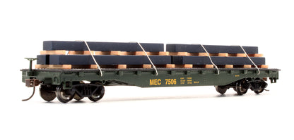 Pre-Owned 18904 Flat Car With Steel Load Maine Central - Road #7506