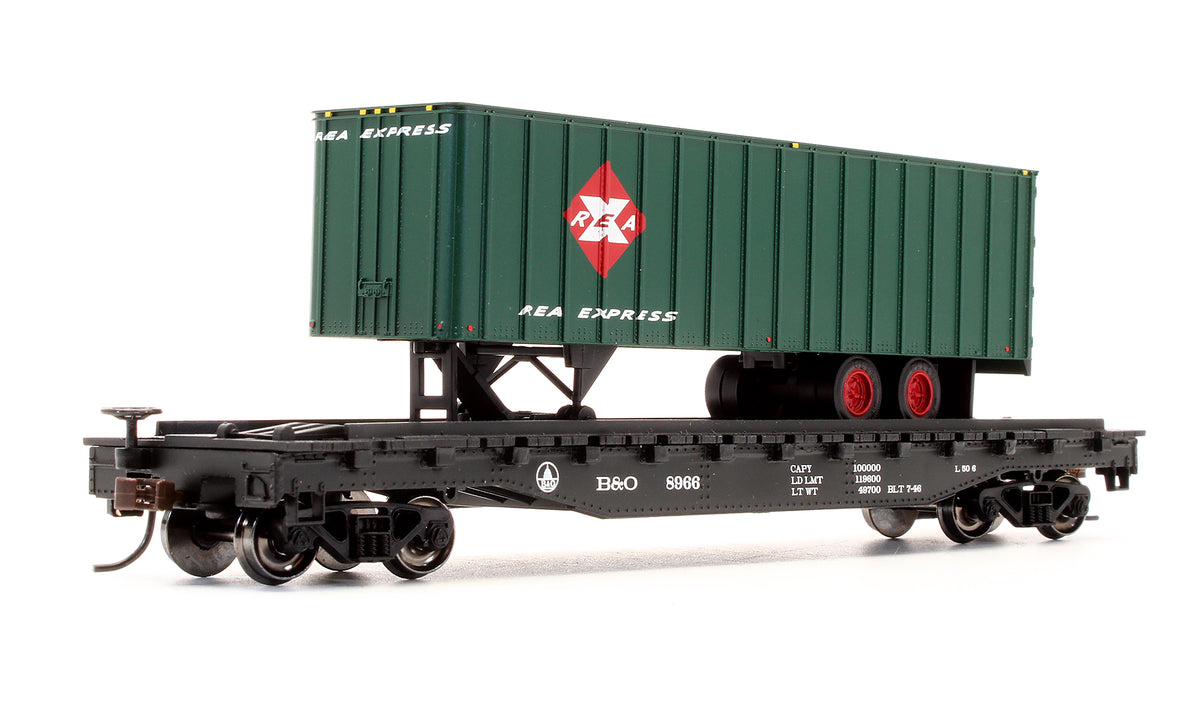 Pre-Owned 16702 Flat Car With Piggy Back Trailer B&O REA - Road #8966