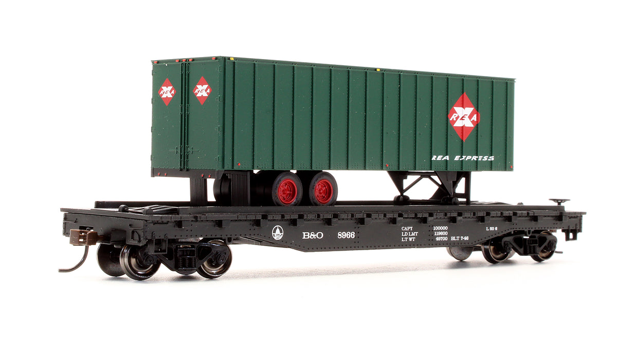 Pre-Owned 16702 Flat Car With Piggy Back Trailer B&O REA - Road #8966