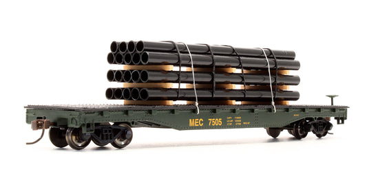 Pre-Owned 18903 Flat Car With Pipe Load Maine Central - Road #7505