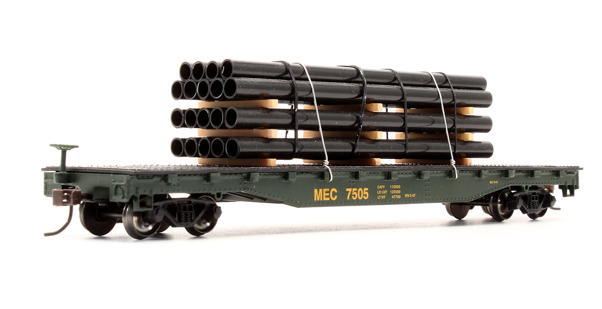 Pre-Owned 18903 Flat Car With Pipe Load Maine Central - Road #7505