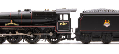 Pre-Owned LMS 5MT 'Black 5' 45407 'The Lancashire Fusilier' BR Lined Black (Early Emblem) - DCC Fitted