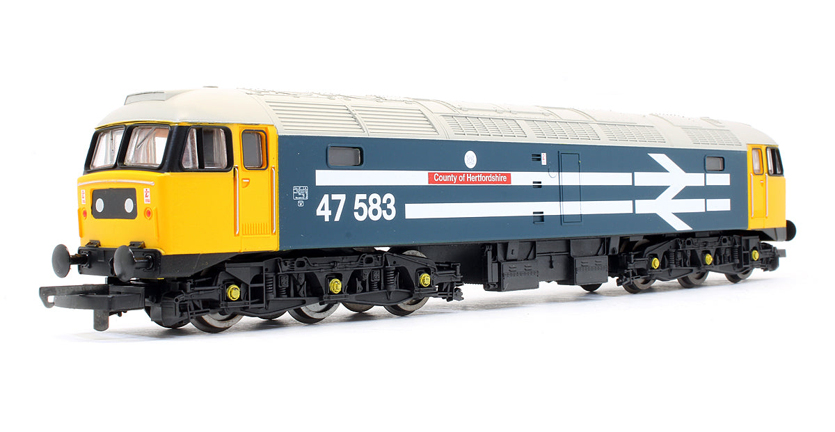 Pre-Owned BR Large Logo Blue With Extended White Body-Stripes Class 47583 'County Of Hertfordshire' Diesel Locomotive (Limited Edition)