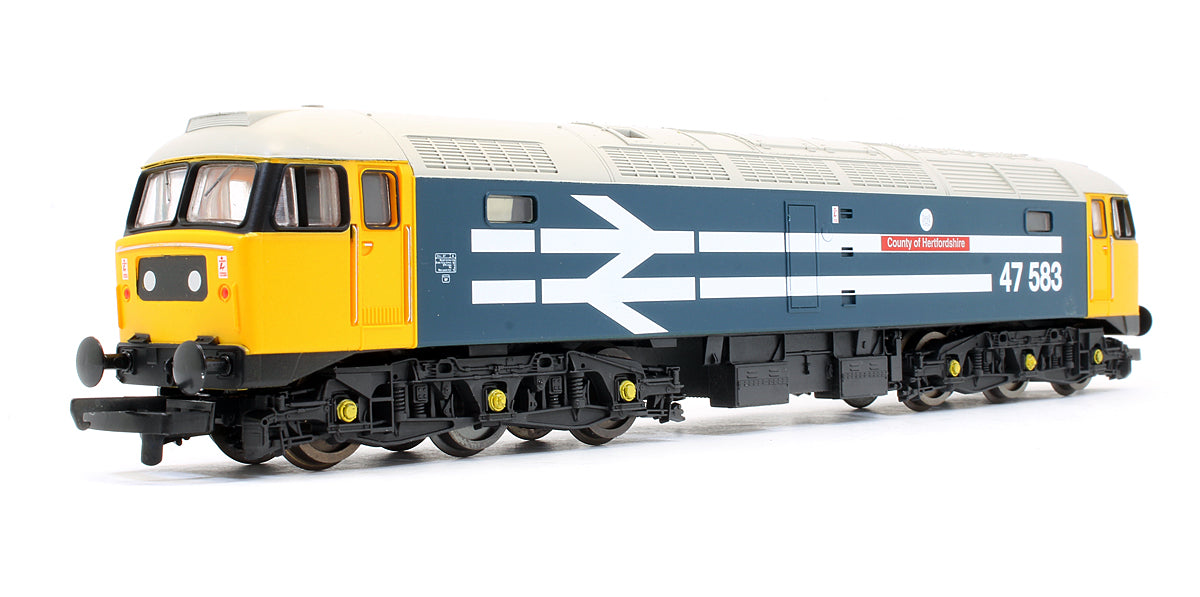 Pre-Owned BR Large Logo Blue With Extended White Body-Stripes Class 47583 'County Of Hertfordshire' Diesel Locomotive (Limited Edition)