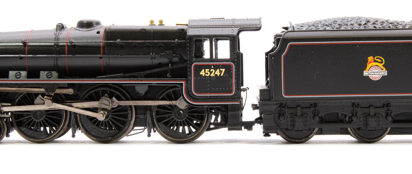 LMS 5MT 'Black 5' with Welded Tender 45247 BR Lined Black (Early Emblem)