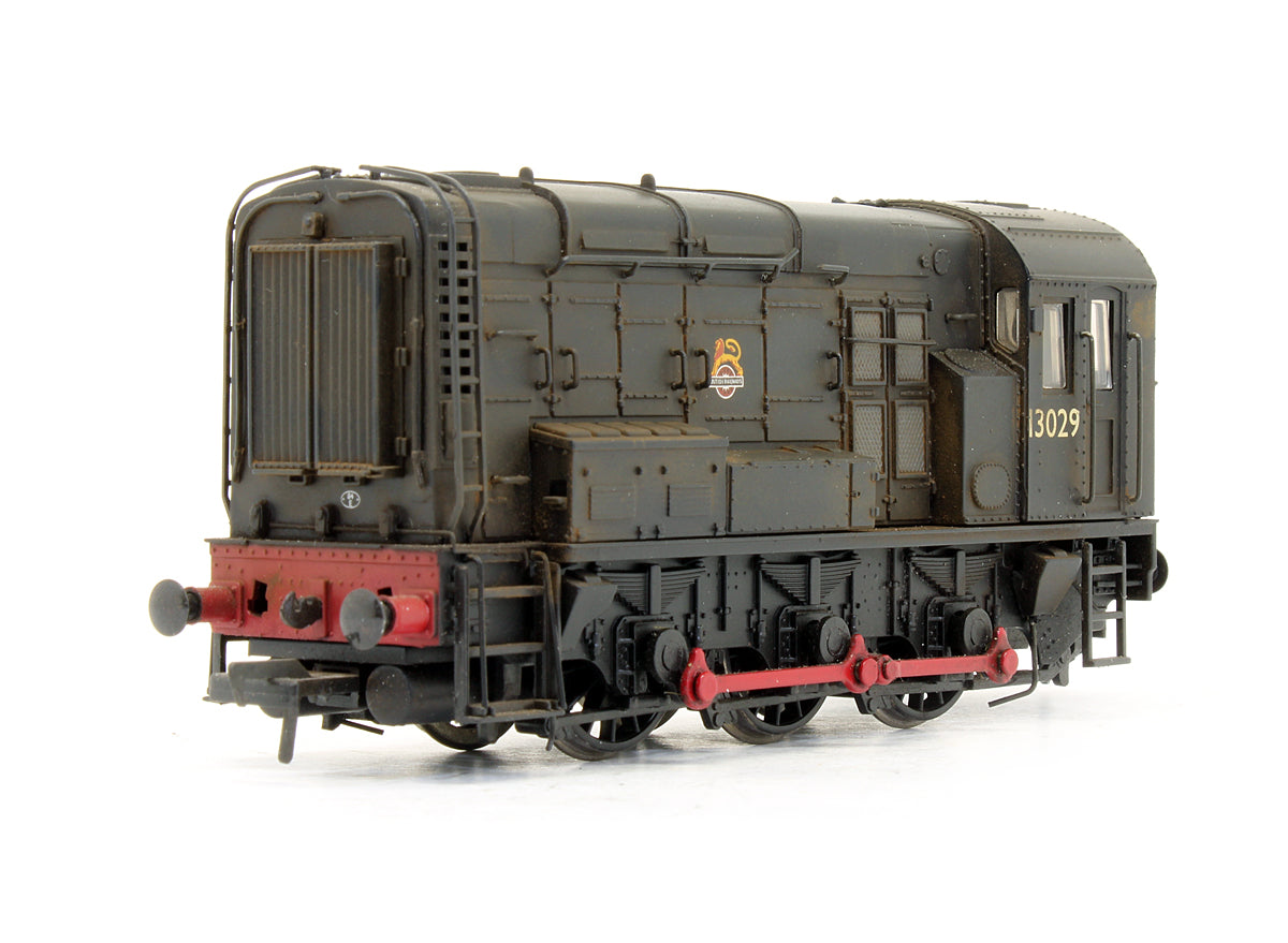 Pre-Owned Class 08 '13029' BR Black Early Emblem Hinged Door Type Diesel Shunter Locomotive - Custom Weathered