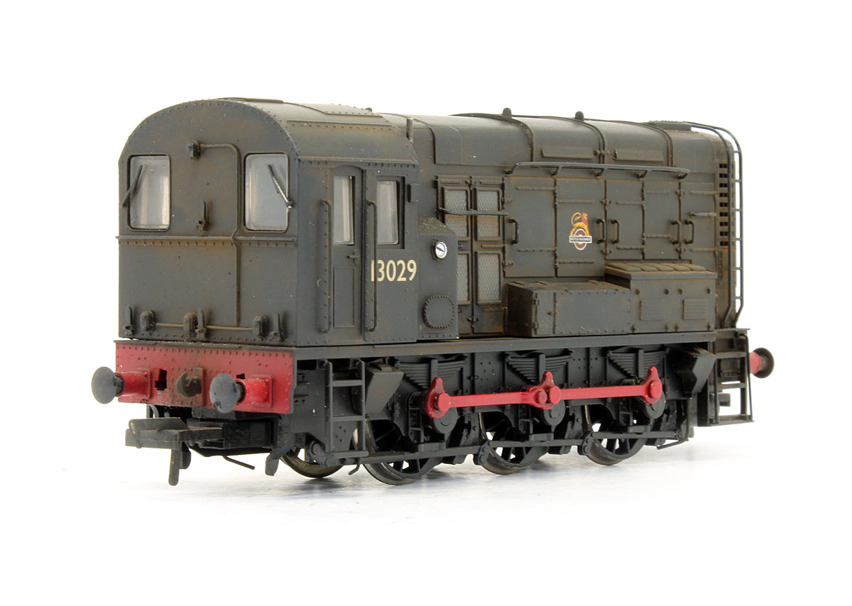 Pre-Owned Class 08 '13029' BR Black Early Emblem Hinged Door Type Diesel Shunter Locomotive - Custom Weathered