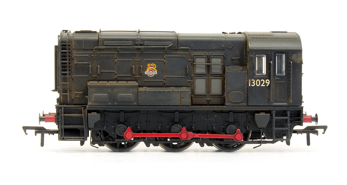 Pre-Owned Class 08 '13029' BR Black Early Emblem Hinged Door Type Diesel Shunter Locomotive - Custom Weathered