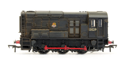 Pre-Owned Class 08 '13029' BR Black Early Emblem Hinged Door Type Diesel Shunter Locomotive - Custom Weathered