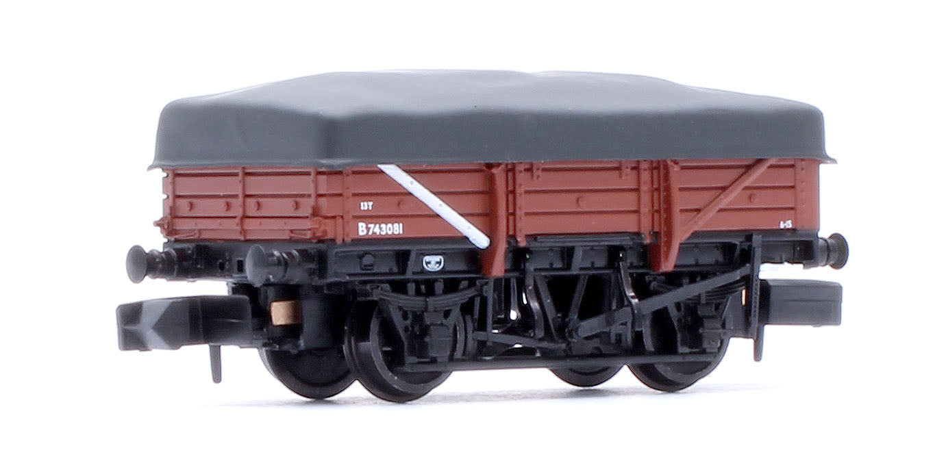 5 Plank China Clay 3-Wagon Pack BR Bauxite (Early) with Flat Canopy No.B743073, B743077 & B743081