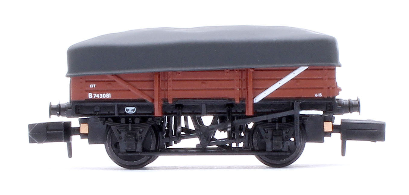 5 Plank China Clay 3-Wagon Pack BR Bauxite (Early) with Flat Canopy No.B743073, B743077 & B743081