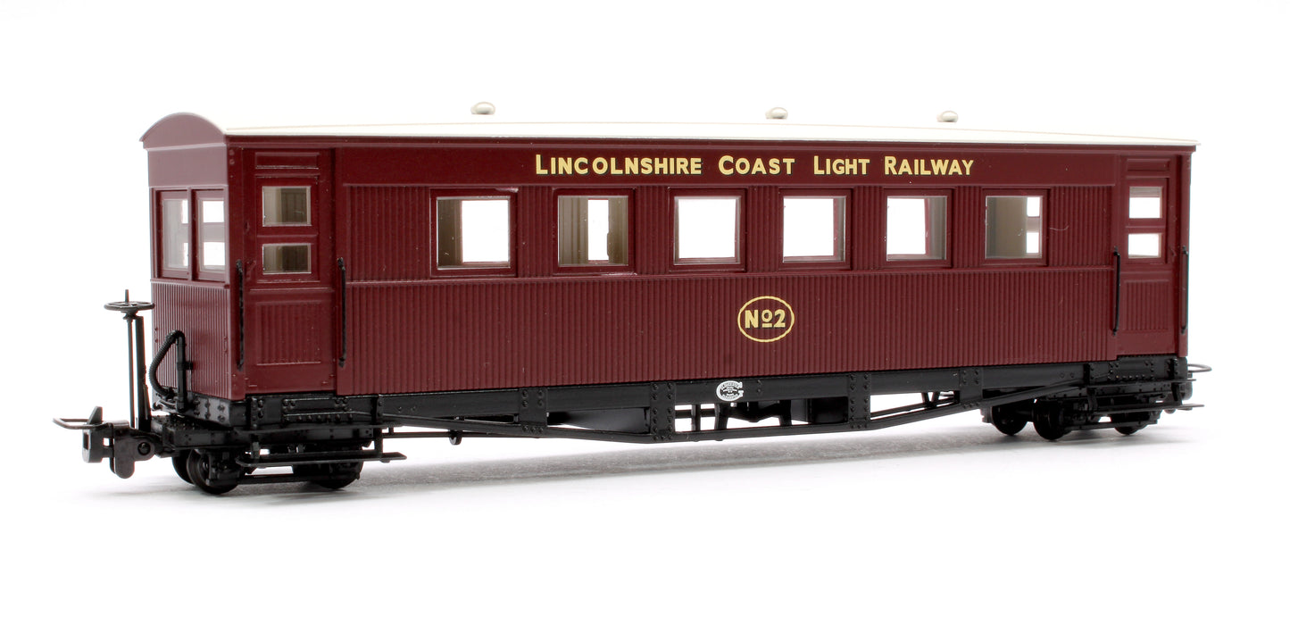 Gloucester Bogie Coach Lincolnshire Coast L.R. Maroon No. 2