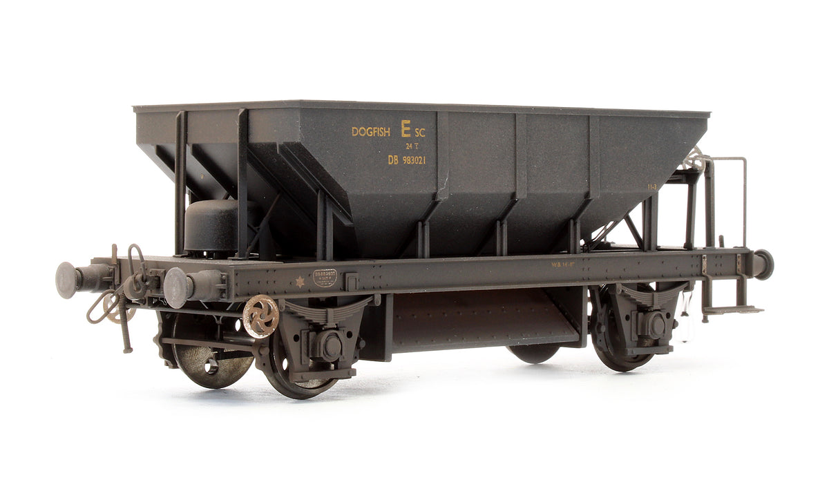 Pre-Owned BR Black Dogfish Ballast Hopper Wagon DB983021 - Custom Weathered