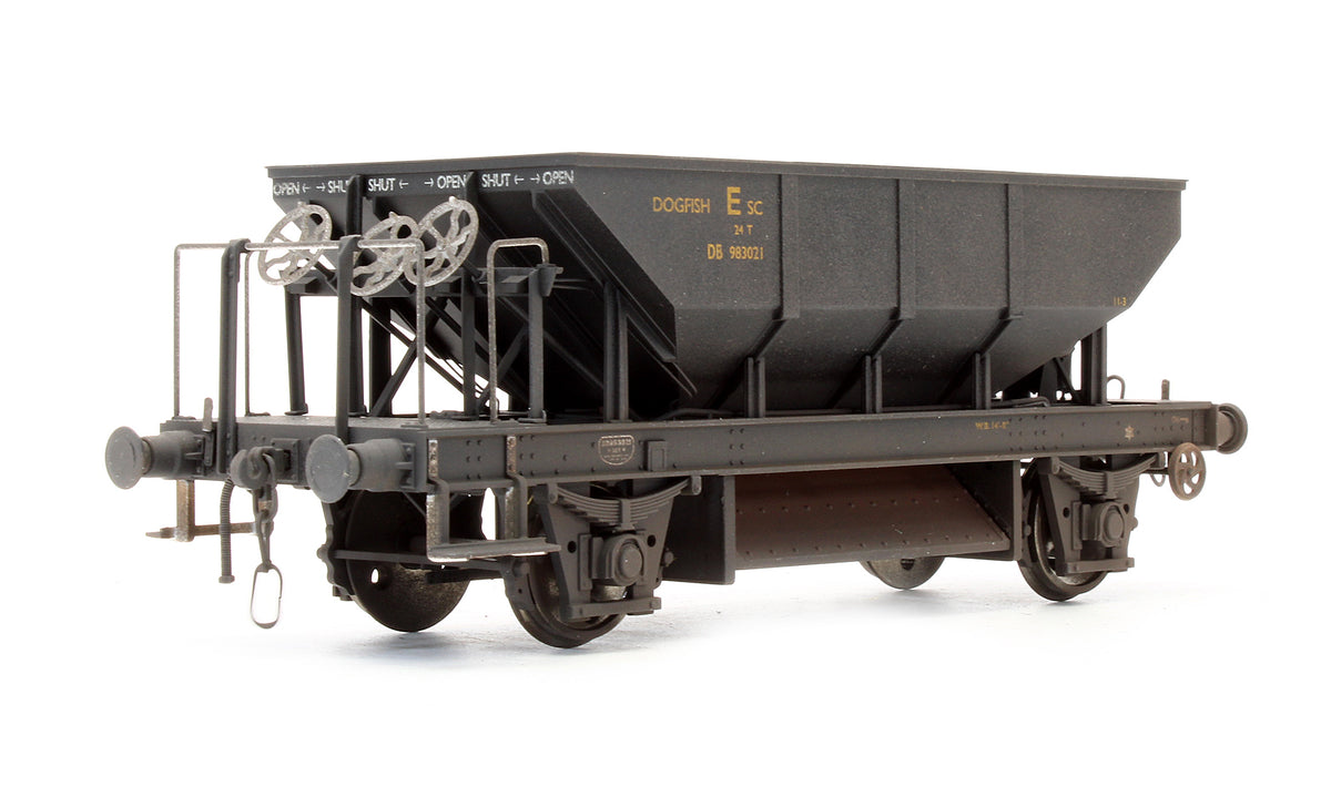 Pre-Owned BR Black Dogfish Ballast Hopper Wagon DB983021 - Custom Weathered