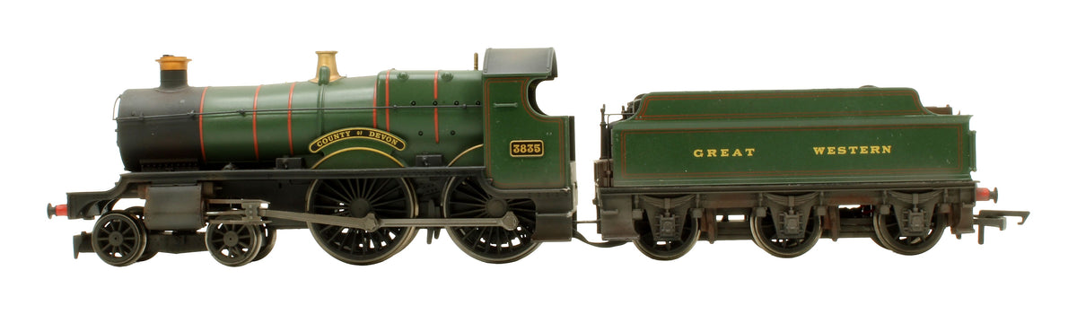 Pre-Owned R3277 RailRoad GWR 4-4-0 County Class 'County Of Devon' 3835' Steam Locomotive - DCC Fitted - Custom Weathered