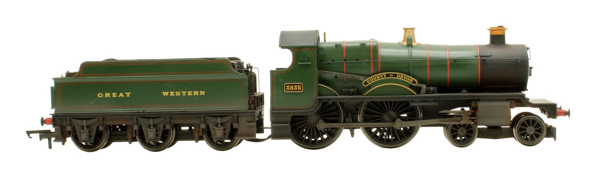 Pre-Owned R3277 RailRoad GWR 4-4-0 County Class 'County Of Devon' 3835' Steam Locomotive - DCC Fitted - Custom Weathered
