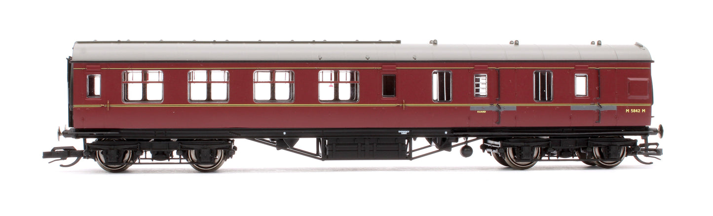 Pre-Owned LMS Period III 57' Brake Third Coach BR Maroon M5842M