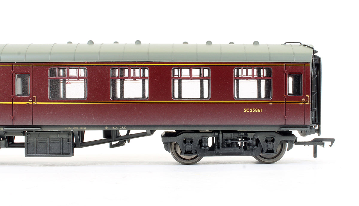 Pre-Owned BR Maroon MK1 Corridor Second SK Coach ''SC 25861' (Weathered)