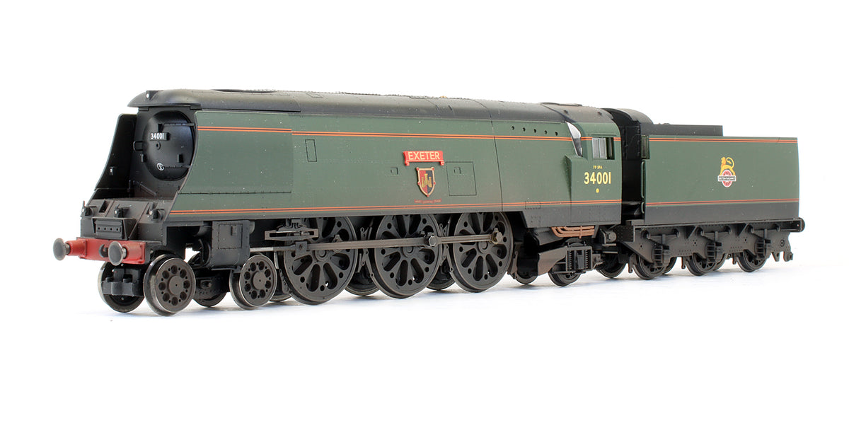 Pre-Owned BR Green 4-6-2 Unrebuilt West Country Class 'Exeter' 34001 Steam Locomotive - Custom Weathered