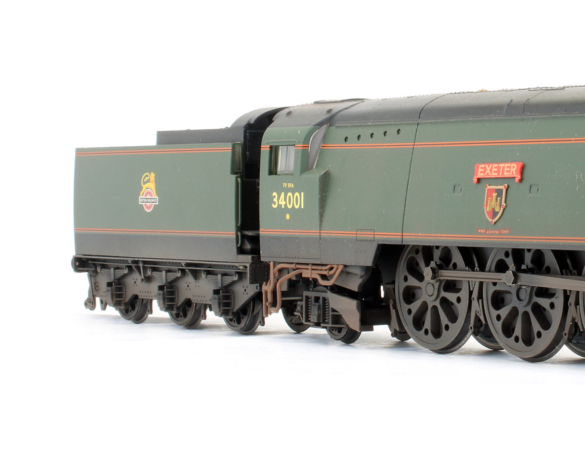 Pre-Owned BR Green 4-6-2 Unrebuilt West Country Class 'Exeter' 34001 Steam Locomotive - Custom Weathered