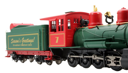 Pre-Owned 911 Broadway Limited Imports 2-8-0 Green No.7 'Seasons Greetings' Steam Locomotive - DCC Sound