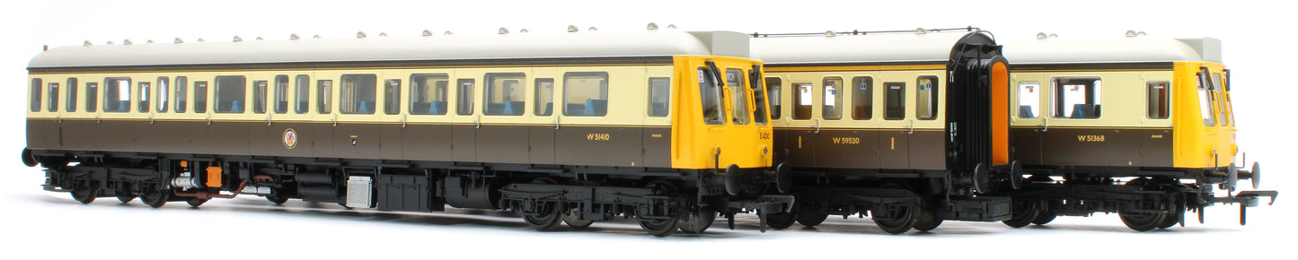35-500Z Class 117 3 Car DMU Set Number B430 GW 150 Chocolate & Cream (Kernow Model Rail Centre Exclusive)