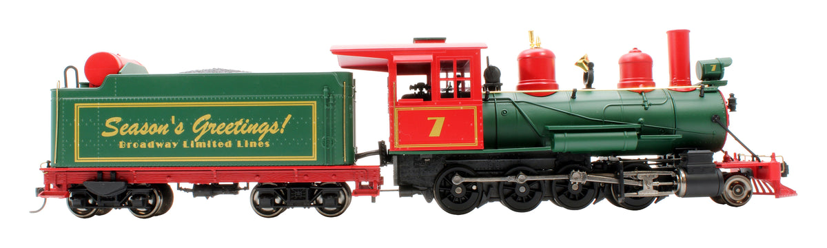 Pre-Owned 911 Broadway Limited Imports 2-8-0 Green No.7 'Seasons Greetings' Steam Locomotive - DCC Sound