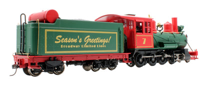 Pre-Owned 911 Broadway Limited Imports 2-8-0 Green No.7 'Seasons Greetings' Steam Locomotive - DCC Sound